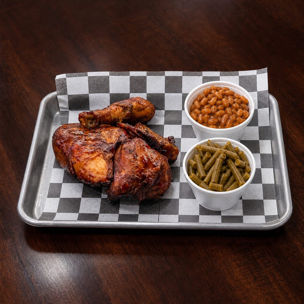 Smoked Half Chicken.